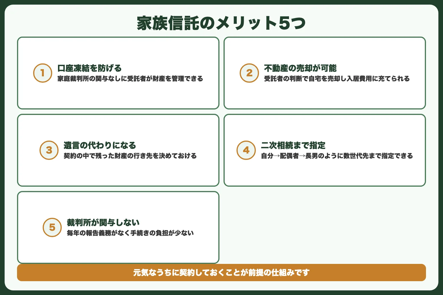 家族信託のメリット5つ