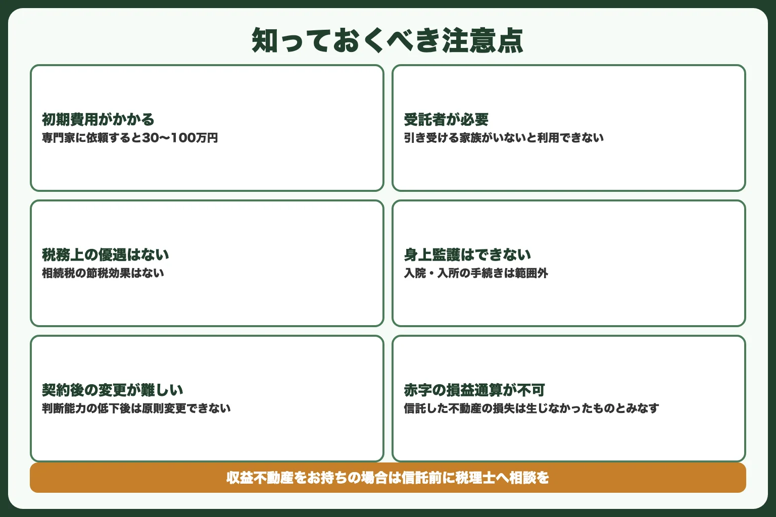 家族信託のデメリット・注意点