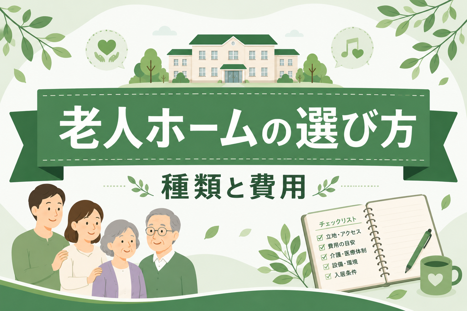 老人ホームの種類一覧と選び方｜費用・特徴・入居条件を比較表で解説