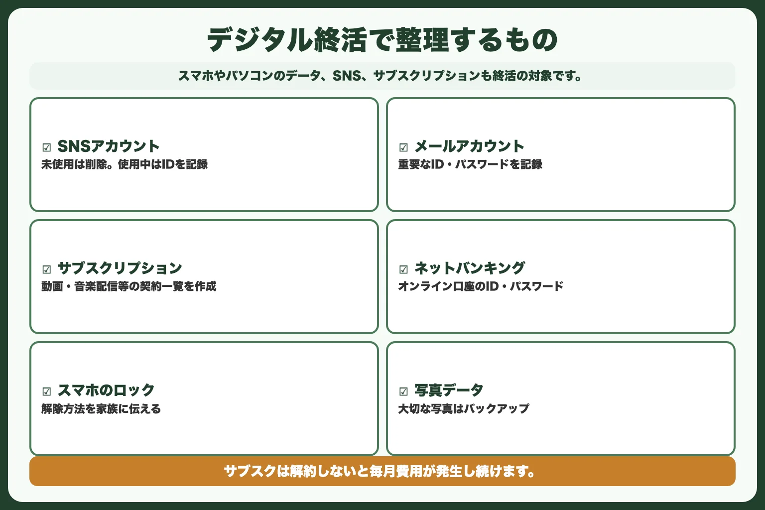 やること7：デジタル終活をする