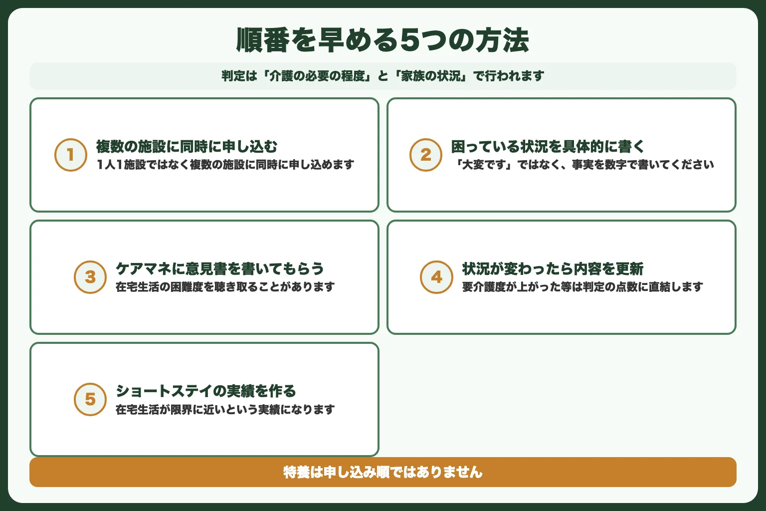 特養に早く入れる方法｜今日からできる5つのこと